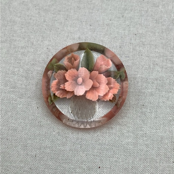 Antique Vintage Reversed Carved brooch - Picture 5 of 6